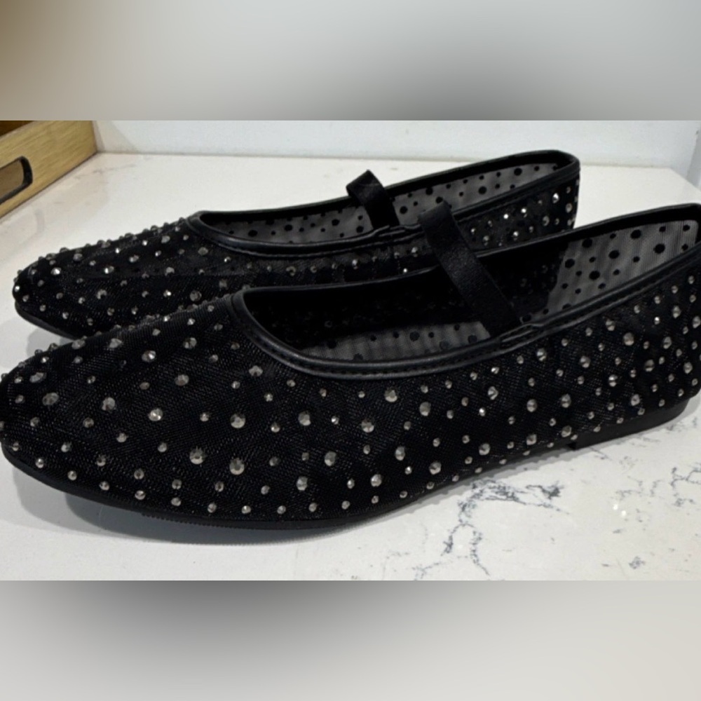 Madden Women's MESH Black Studded Slip-On Flats US 4 EU 36
